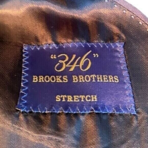 Brooks Brothers 346 Wool‎ Stretch Mens Suit Jacket 43R Sport Coat Black F… - Picture 9 of 11